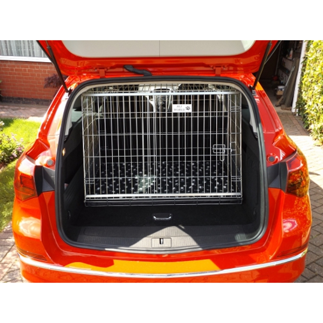 PET WORLD VAUXHALL ASTRA 04-10 SLOPING CAR DOG CAGE BOOT TRAVEL CRATE PUPPY